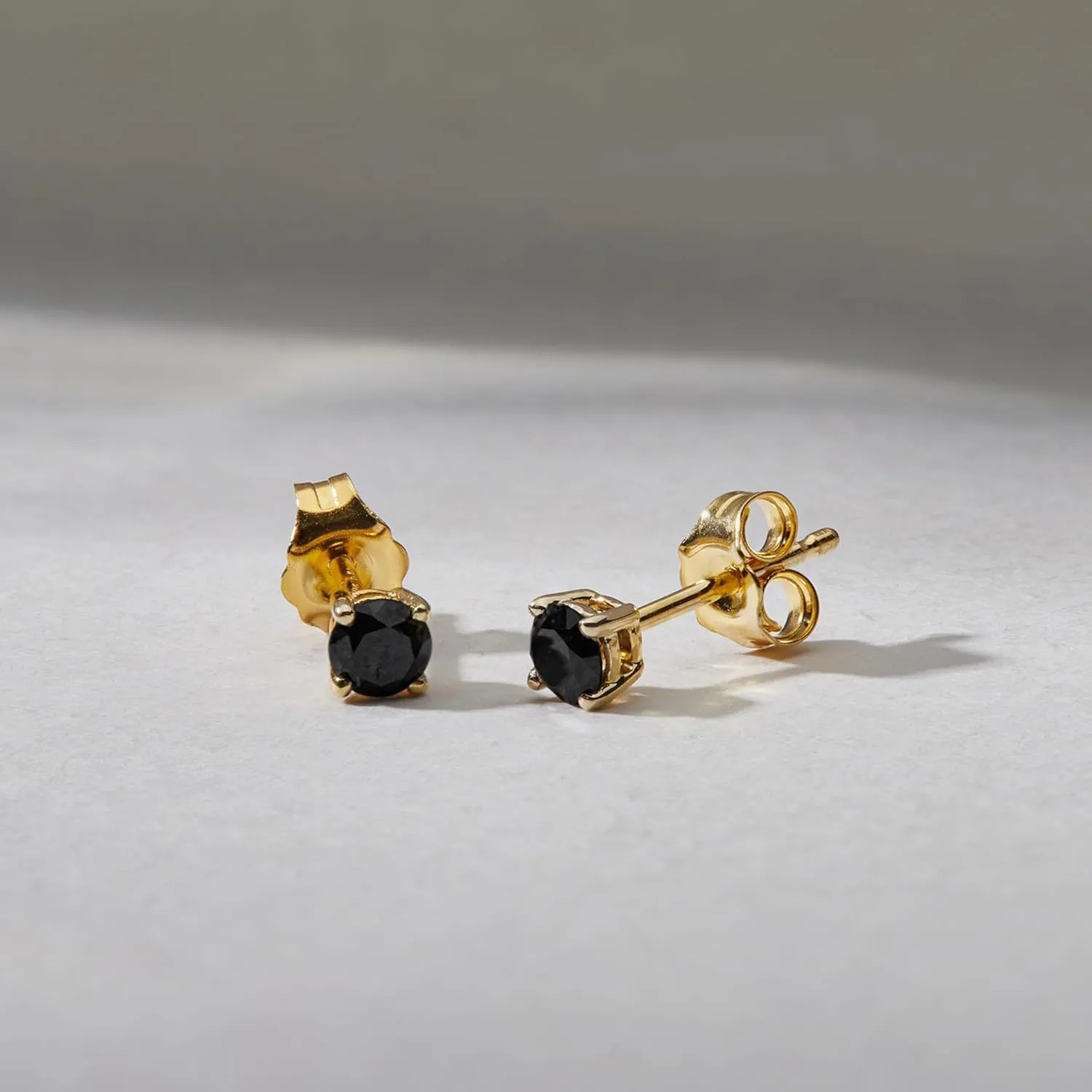 0.30 to 2.00 Ct Round Cut Black Diamond Stud Earrings for Women's Gift | 4 Prong Set Push Back Solitaire Stud | 14K White or Yellow Gold Plated | 925 Sterling Silver Earrings for Men's