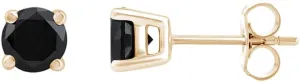 0.30 to 2.00 Ct Round Cut Black Diamond Stud Earrings for Women's Gift | 4 Prong Set Push Back Solitaire Stud | 14K White or Yellow Gold Plated | 925 Sterling Silver Earrings for Men's