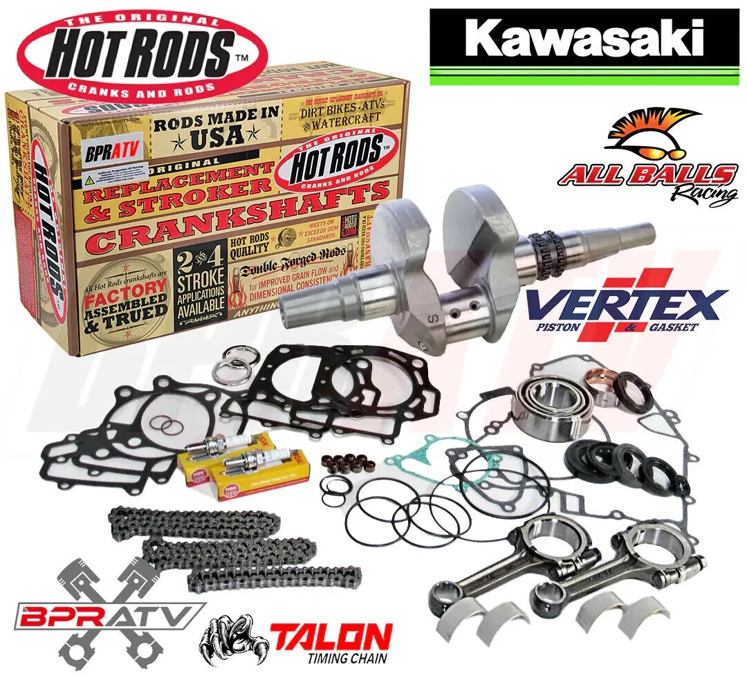 05-11 Brute Force 750 Bottom End Hotrods Crank Rods Rebuild NGK Plugs Cam Chains
