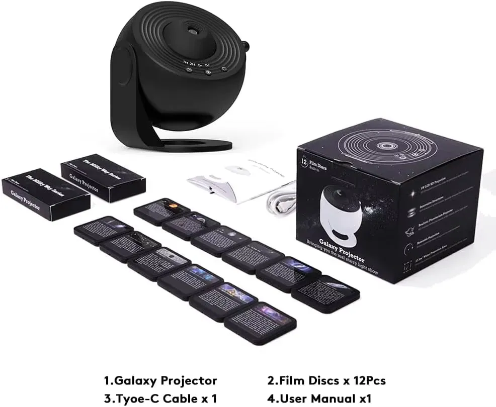 12 in 1 Star Projector Night Light 4K HD Planetarium Projector for Kids Room Valentines Gift 360 Rotate Galaxy Projector Lamp