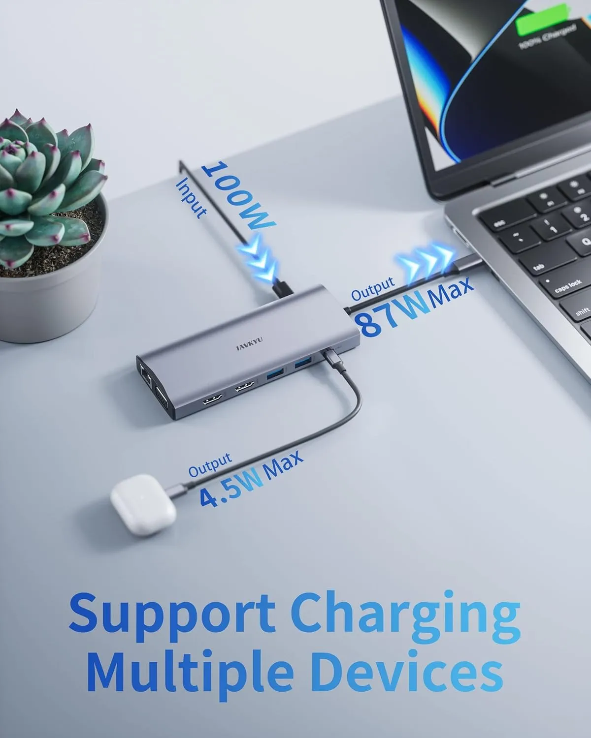 14-in-1 USB C Docking Station Dual HDMI 4K@60Hz, 100W PD/VGA/USB3.0&2.0/RJ45/SD Reader, Aluminum Cooling Hub for Home Office & Gaming, Compatible MacBook Pro/M1/M2/Dell/HP