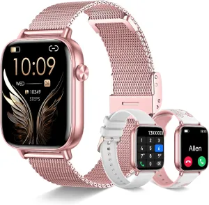 1.85'' Smart Watch for Women with Bluetooth Call (Answer/Dial), Activity Fitness Tracker with 100  Sport Modes Heart Rate/Sleep Monitor Pedometer, Women Smartwatches Compatible Android Phone iPhone