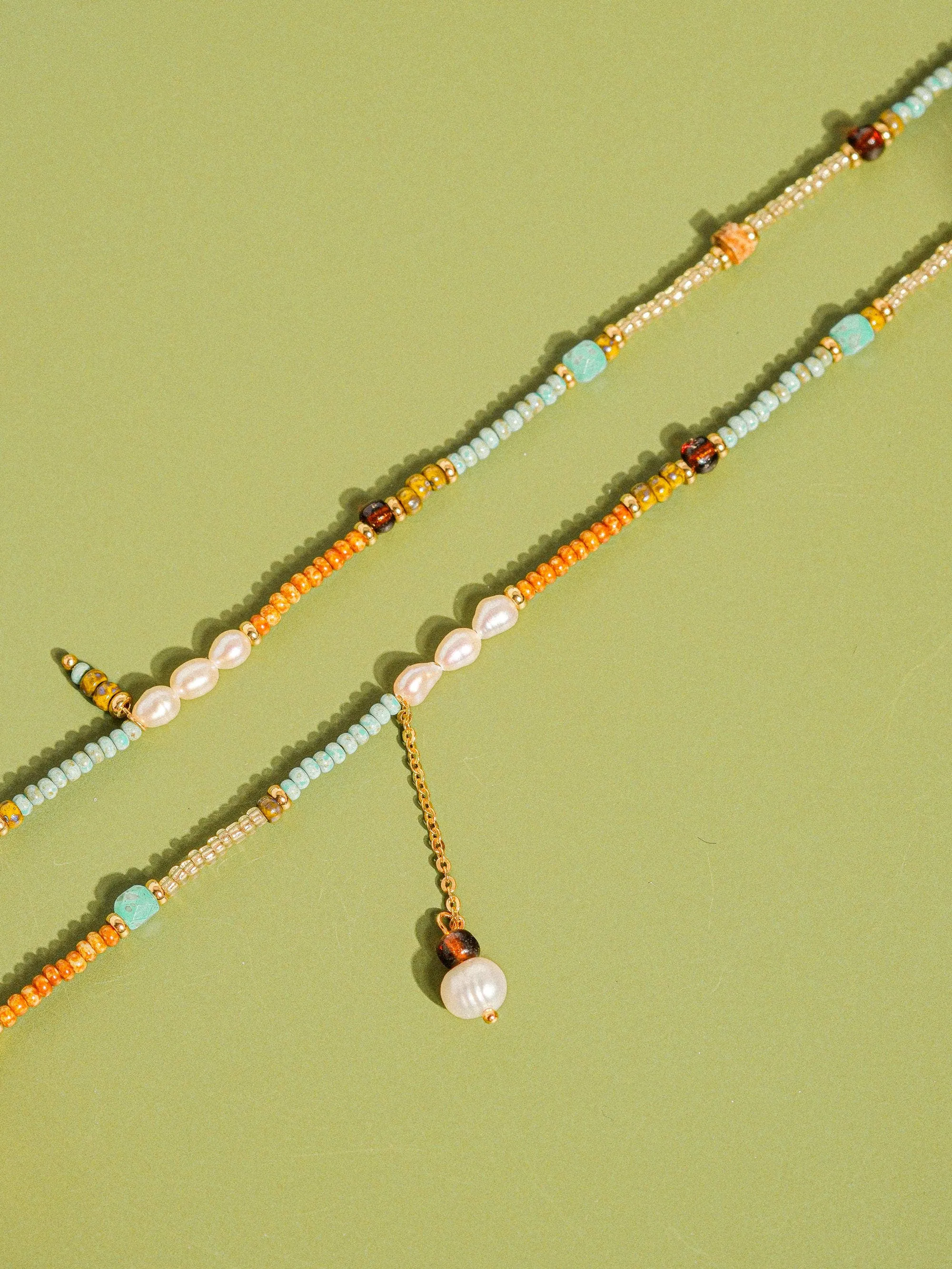 18K Handmade  Bohemian Beaded Stack Necklaces