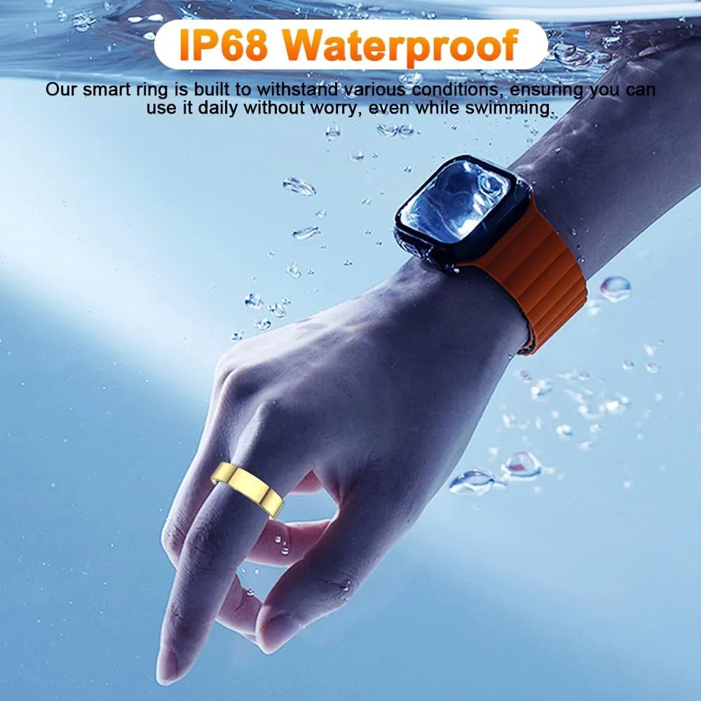 2025 Smart Ring Health Tracker with Blood Pressure Monitor, IP68 Waterproof Health Ring for Blood Oxygen Heart Rate SpO2 Sleep Monitor, Bluetooth Connect Fitness Ring for Multi-Sports Tracking