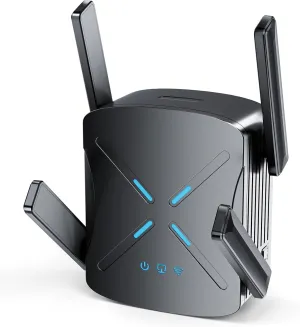 2025 WiFi Extender Signal Booster, New Gen Wi-Fi 6 Repeater, Covers Up to 12,000 sq.ft Range, Dual-Band Internet Booster with Gigabit Ethernet Port, Easy Setup, EasyMesh Compatible (CF-XR182S)