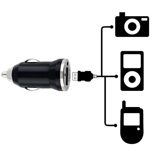 3 Pack: Universal Mini USB Car Charger Adapters in Black