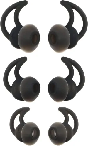 3 Pairs Replacement Earbuds Ear Tips Silicone in Earphones Noise Isolation Compatible with Bo-se QC20 QC20i SoundSport SIE2i IE2 IE3 Black S M L