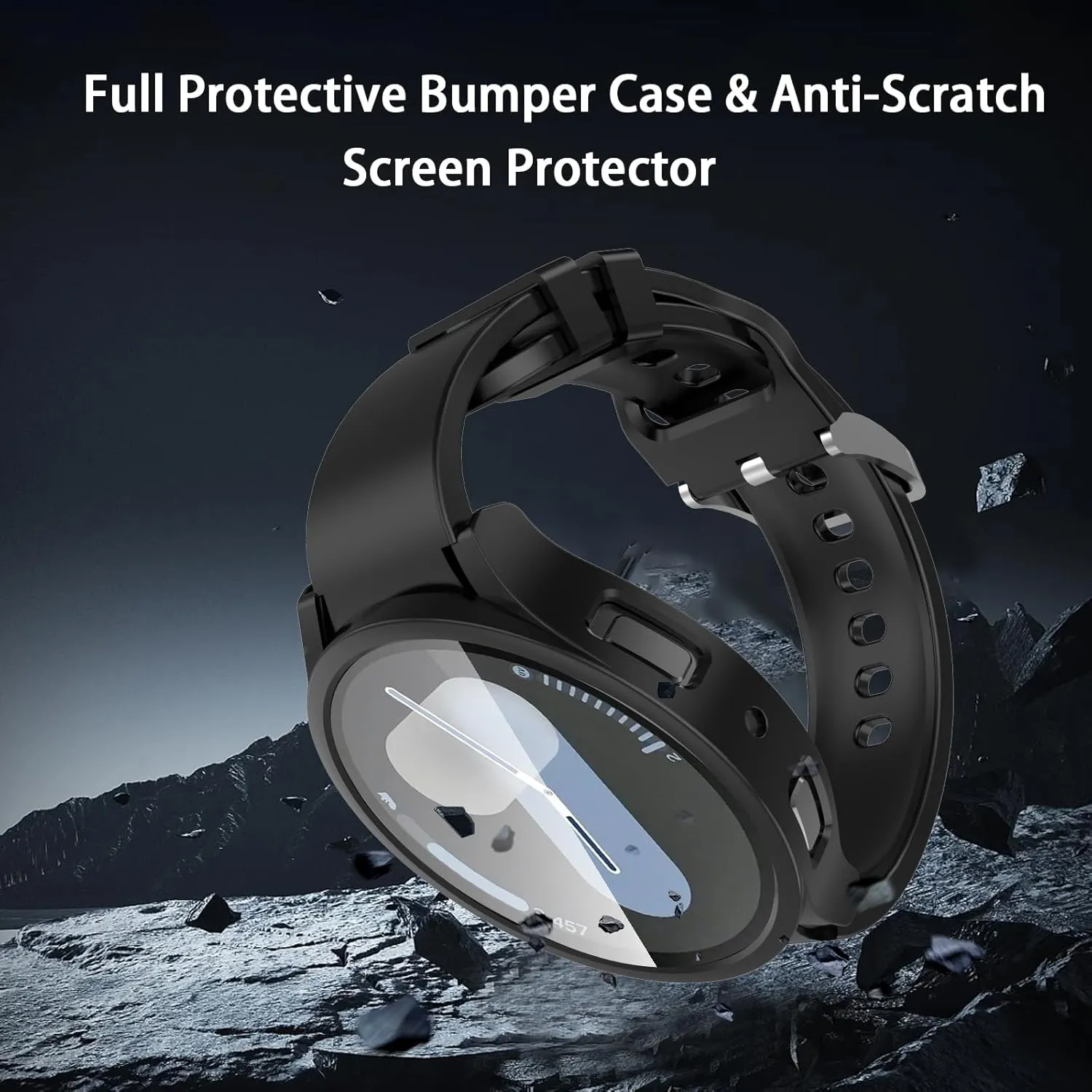 [6 6 Pack for Samsung Galaxy Watch 7 Screen Protector Case 40mm, Anti-Fog Tempered Glass & Hard PC Bumper Cover Set for Galaxy Watch7 40mm Accessories, Waterproof