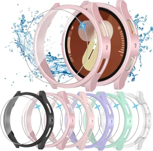 [6 6 Pack for Samsung Galaxy Watch 7 Screen Protector Case 40mm, Anti-Fog Tempered Glass & Hard PC Bumper Cover Set for Galaxy Watch7 40mm Accessories, Waterproof