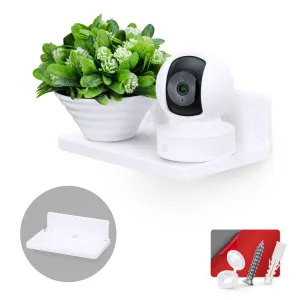 8 Shelf Wall Mount for Speakers, Security Cameras, Baby Monitors, Plants Toys & More, Floating Shelves, Adhesive & Screw-In