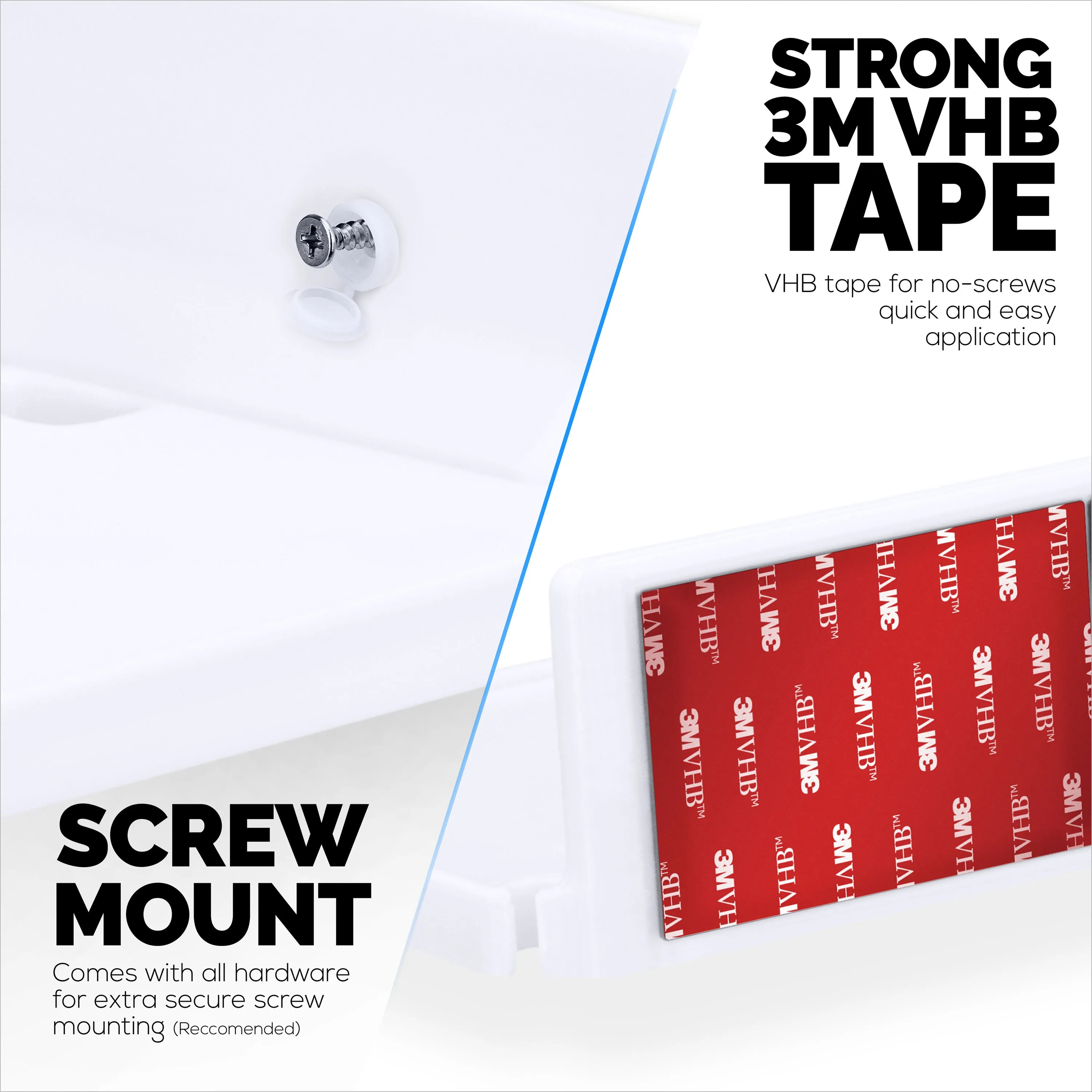 8 Shelf Wall Mount for Speakers, Security Cameras, Baby Monitors, Plants Toys & More, Floating Shelves, Adhesive & Screw-In