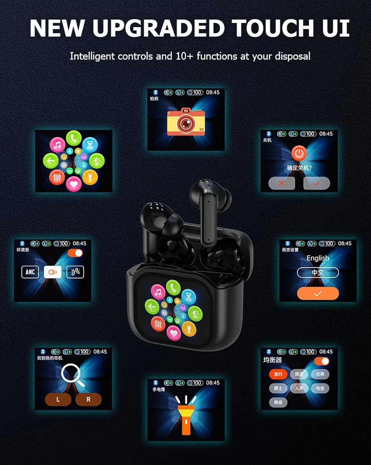 AI Headphones Language Translator Translation Translating Earbuds Real Time for iPhone Android Earpiece Ear Buds Spanish Translator Device AI Earbuds Translate Earphones audfonos traductores