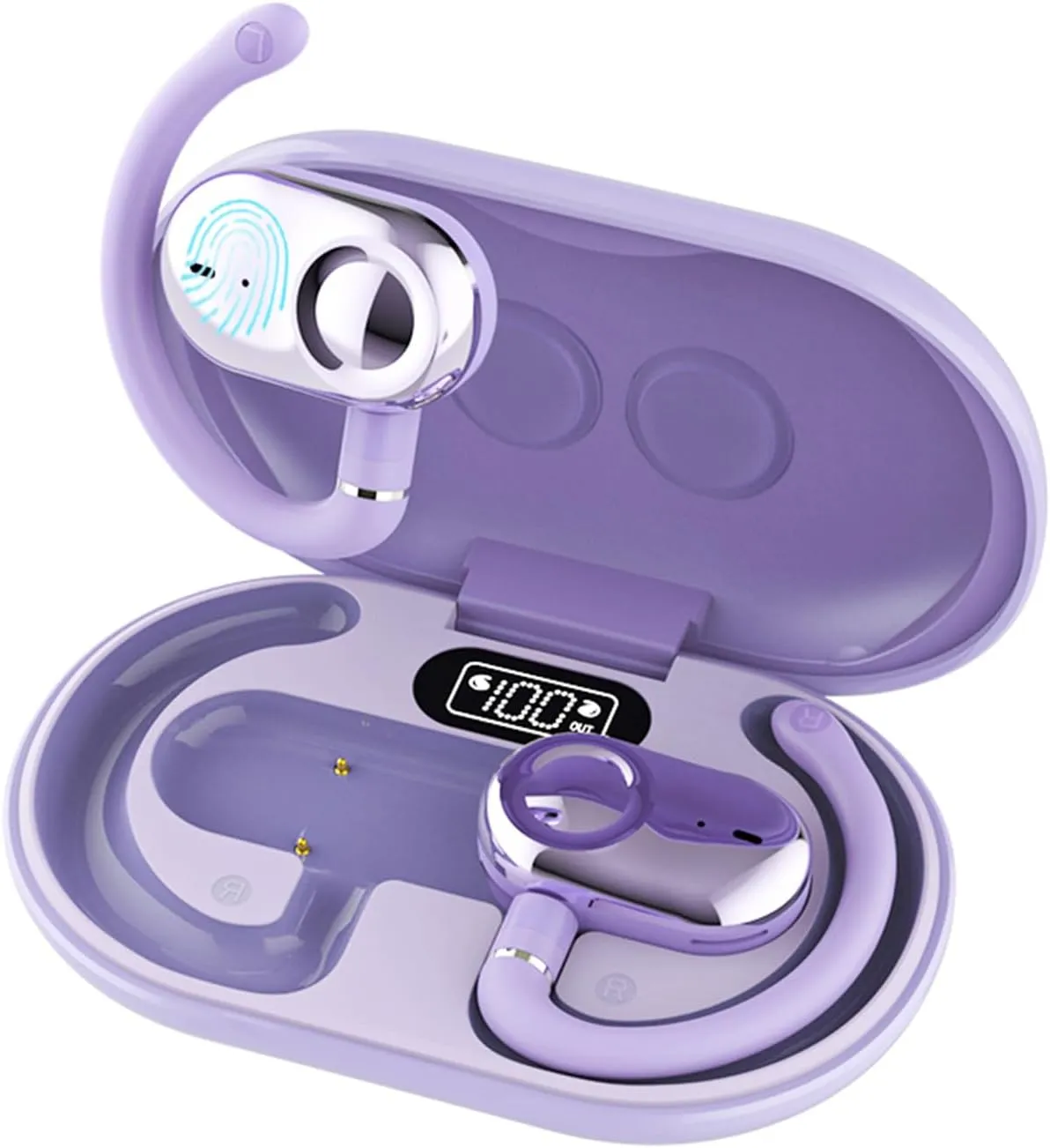 AI Translation Earbuds Real Time, 144 Languages Online Wireless Language Translator Earbuds, Two-Way Translator Device with APP for iOS for Android, Simultaneous Translating (Purple)