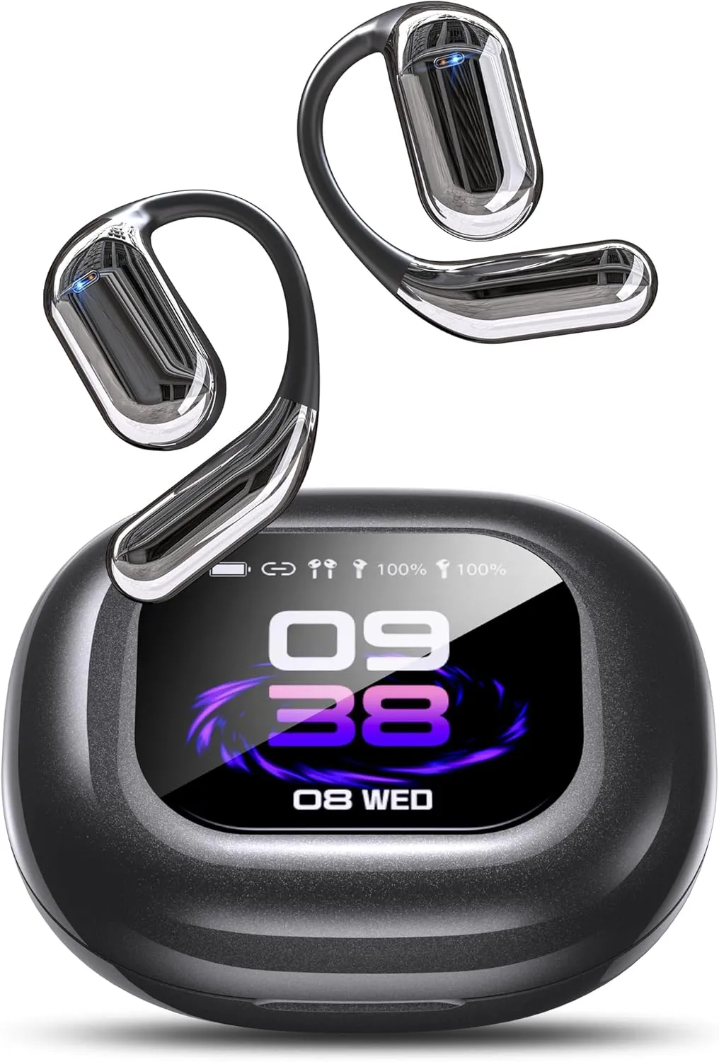 AI Translation Earbuds Real Time, Translator Bluetooth 5.4 Headphones 144 Languages OWS LCD Touch Screen Open Ear Translating Earphones Audifonos Traductores, Perfect for Travel, Business & Learning