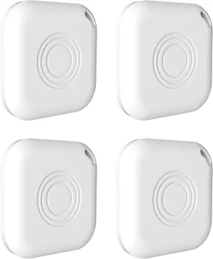 Air Tag-4 Pack Smart Bluetooth Tracker, Airtag Holder Works with Apple Find My (iOS Only) Key Finder Item Locator with Sound, Waterproof GPS Tracker for Pets, Luggage, Children etc.(White)