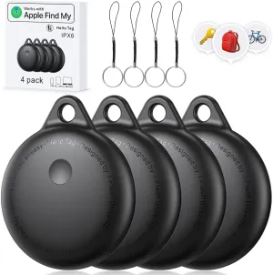 Air Tags-4 Pack, Smart Bluetooth Tracker Work with Apple Find My, Key Finders and Find My Tracker, Game Changer Waterproof Smart Tag with Key Ring GPS Tracker Tag for Keys/Luggage/Wallet/Pets etc