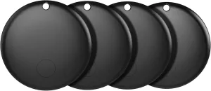 Air Tags-4 Pack Tracker Tag Work with Apple Find My (iOS 14.6 Above Only) Smart Tag Item Finders for Key, Luggage, Backpacketc. (Black, 4 Pack)