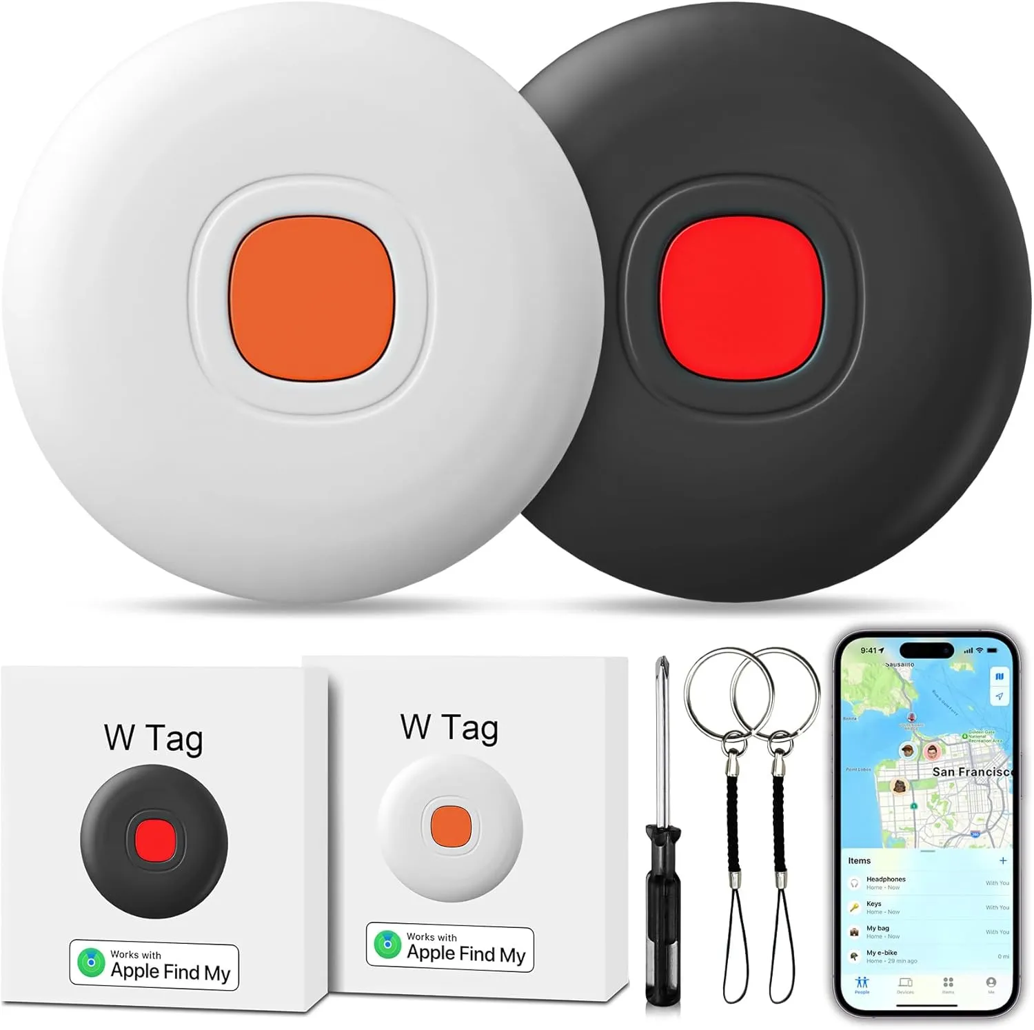 Air Tracker Air 2 Pack Tag Tracker Tag,IP68 Waterproof Smart Tag Locator Keys Finder and Item Locator,Bluetooth Tracker Item Finders with Find My(iOS Only) Track Your Keys,Wallet,Luggage and Bag