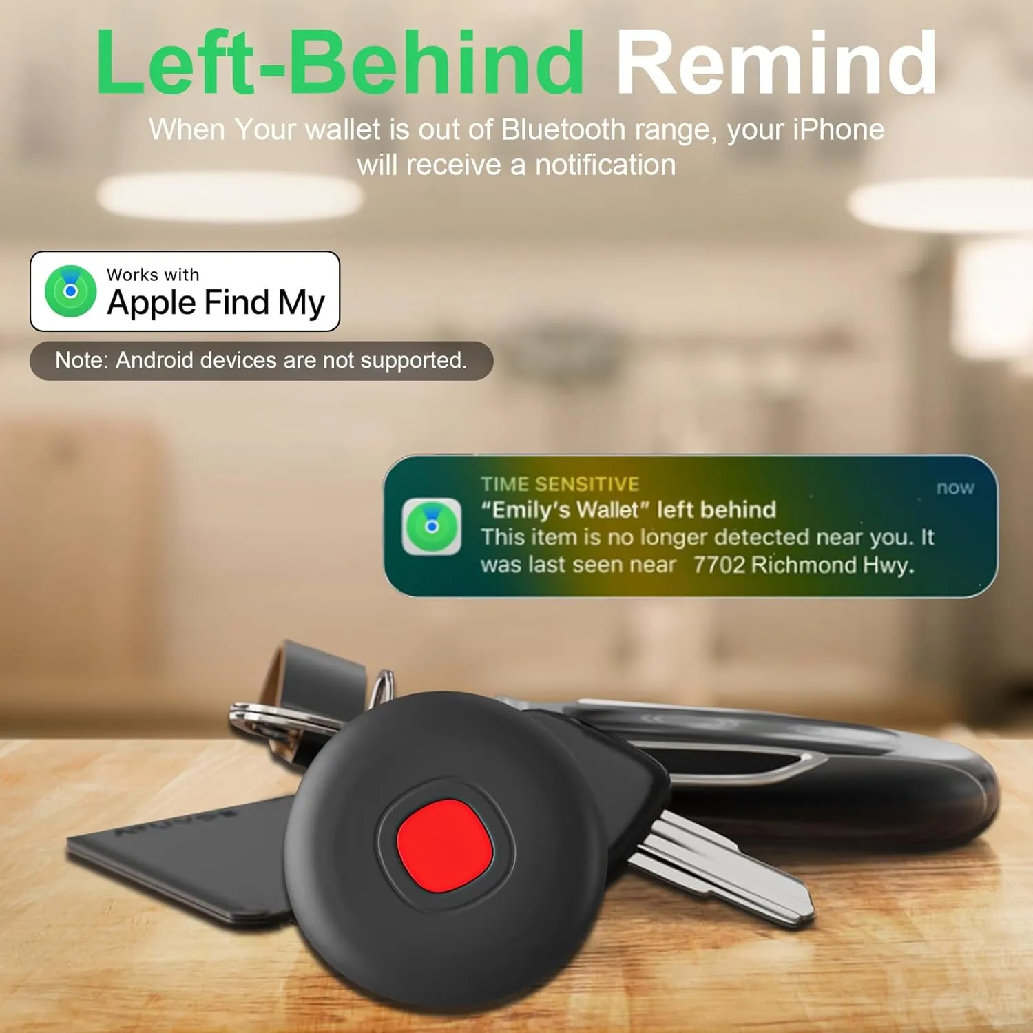 Air Tracker Air 4 Pack Tag Tracker Tag,IP68 Waterproof Smart Tag Locator Keys Finder and Item Locator,Bluetooth Tracker Item Finders with Find My(iOS Only) Your Keys,Luggage and Pets (Black)