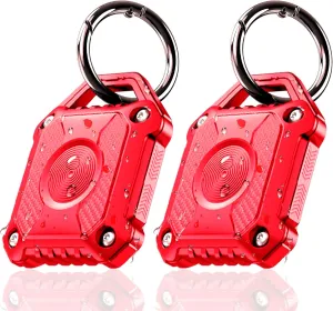 Airtag Holder 2 Pack,IP68 Waterproof Air Tag. Holder Keychain,Hard TPU Airtag Keychain, 360 Full Protection, Apple Tag Holder with Key Ring,Airtag Case Compatible Apple Airtag.(Red 2Pack)