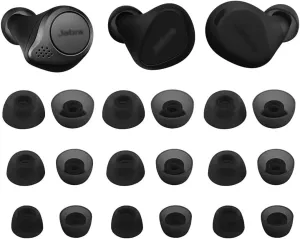 ALXCD Ear Tips Compatible with Jabra Elite 8 Elite 10 Earbuds, S/M/L 3 Sizes 9 Pairs Soft Silicone Earbuds Replacement Tips, Compatible with Jabra Elite 8 Elite 10, Gray