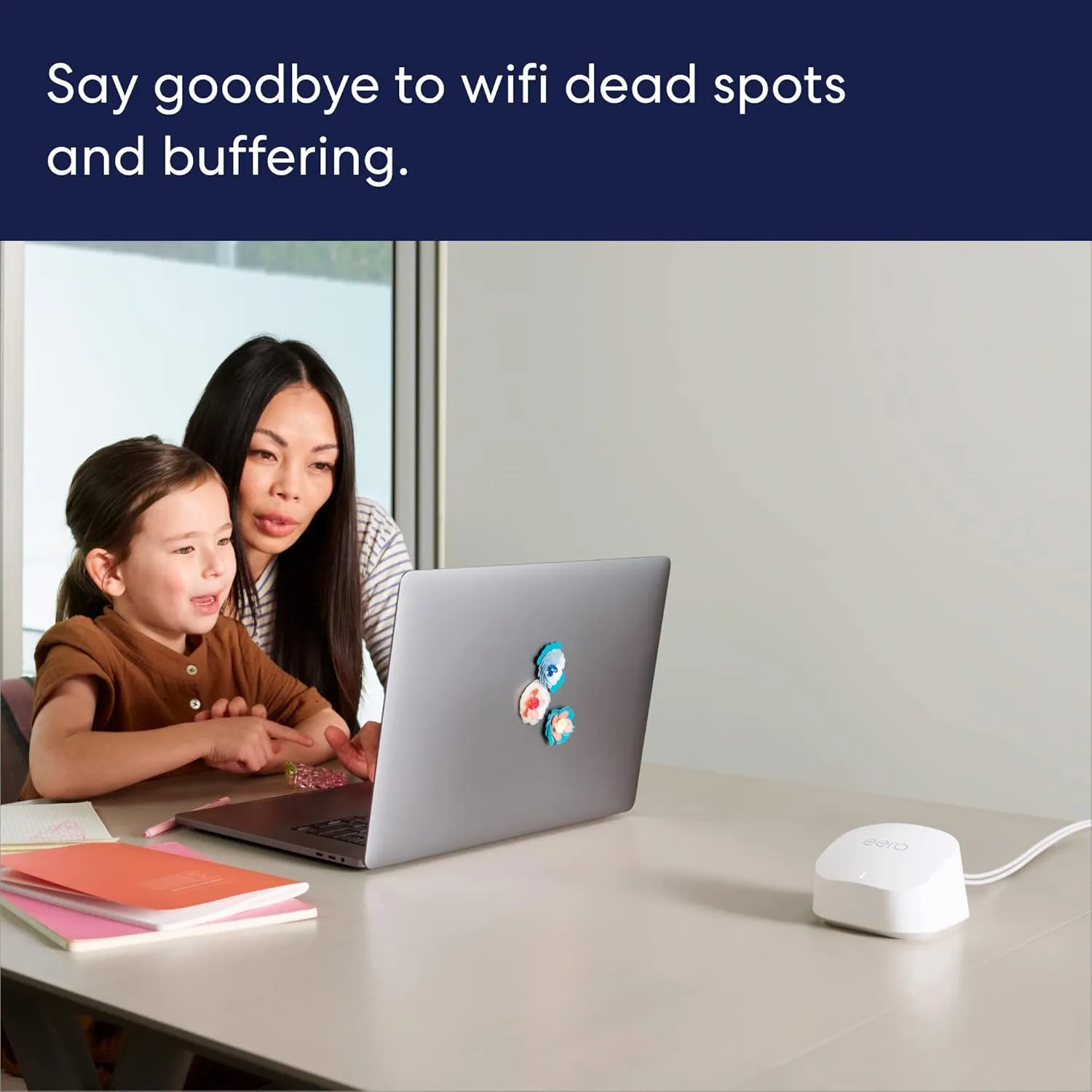 Amazon eero 6  mesh wifi system - Supports internet plans up to a Gigabit, Coverage up to 4,500 sq. ft., Connect 75  devices, 3-pack