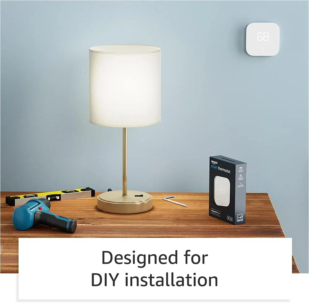 Amazon Smart Thermostat  Save money and energy - Works with Alexa and Ring - C-wire required