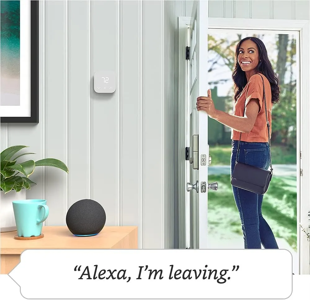Amazon Smart Thermostat  Save money and energy - Works with Alexa and Ring - C-wire required
