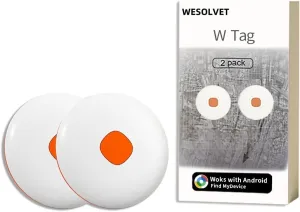 Android Mini GPS Air Tags-2 Pack Tracker Smart localizador Locator Works with Google Find My Device for Keys Dog Kids Car Elderly Luggage Vehicle Motorcycle Tracking Worldwide Waterproof