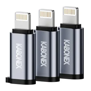 [Apple MFi Certified] USB C to Lightning Adapter | 36W PD Fast Charging | Compatible with iPhone 14/13/12/11/X/8/7/6/5S/Se Series, iPad Pro, iPod Nano | Type C to Lightning Adapter - 3 Pack