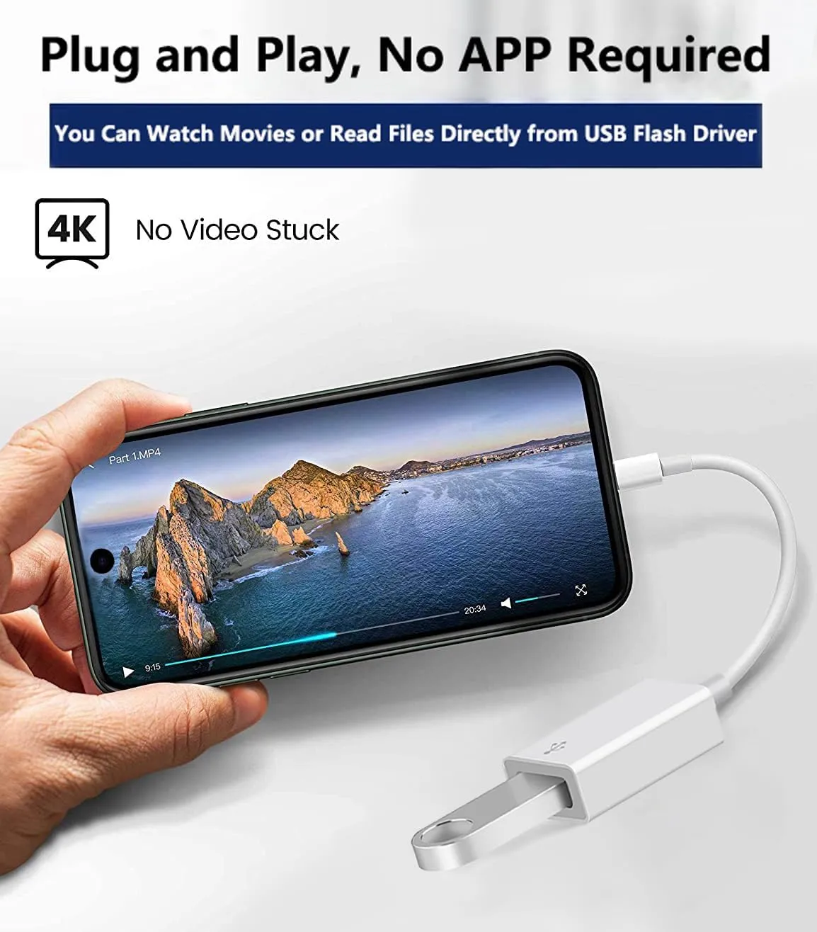Apple USB-C to USB Camera Adapter, USB 3.0 OTG Cable for iPhone/iPad to Connect Card Reader, USB Flash Drive, U Disk, Keyboard, Mouse, Hubs, MIDI, Plug & Play (USB-C)
