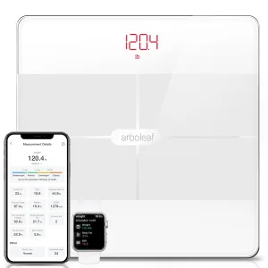 arboleaf Smart Scale for Body Weight, High-Precision Digital Bathroom Body Fat Scale with 14 Body Composition Metrics, Bluetooth Sync, Sleek and Durable Design