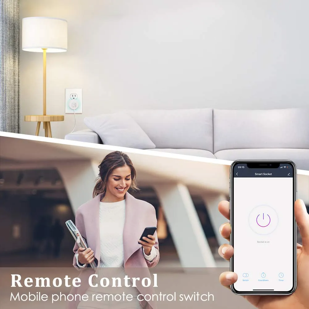 Avatar Controls Smart Plugs Wi-Fi Outlet 4 Pack - Smart Plugs That Work with Alexa/Google Home/Smart Life, Timer ON/Off Plug, Schedule Built-in App, Mini Wireless Socket, No Hub Required