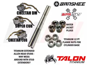 Banshee DM Cheetah Cub Supercub Water Jacket Plugs Base Nuts Stud Extenders Kit