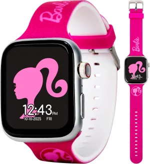 Barbie Kids Smart Watch  Touchscreen Smartwatch with Camera, Activity Trackers, Pedometer, Music, Stopwatch, and Glitter Silicone Strap  Fits Wrists from 5.5" to 8"
