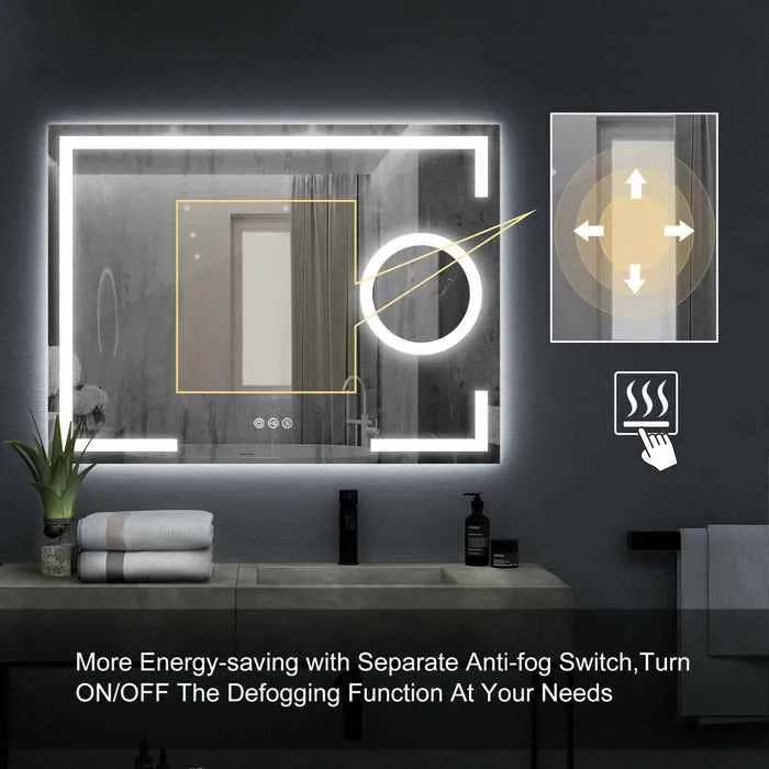 Bathroom Backlit Magnifying Vanity Mirror With LED Lights