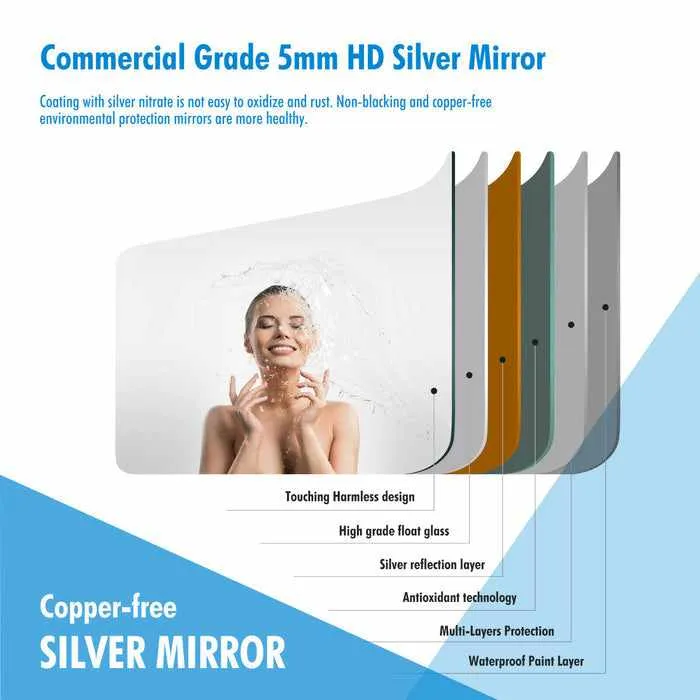 Bathroom Backlit Magnifying Vanity Mirror With LED Lights