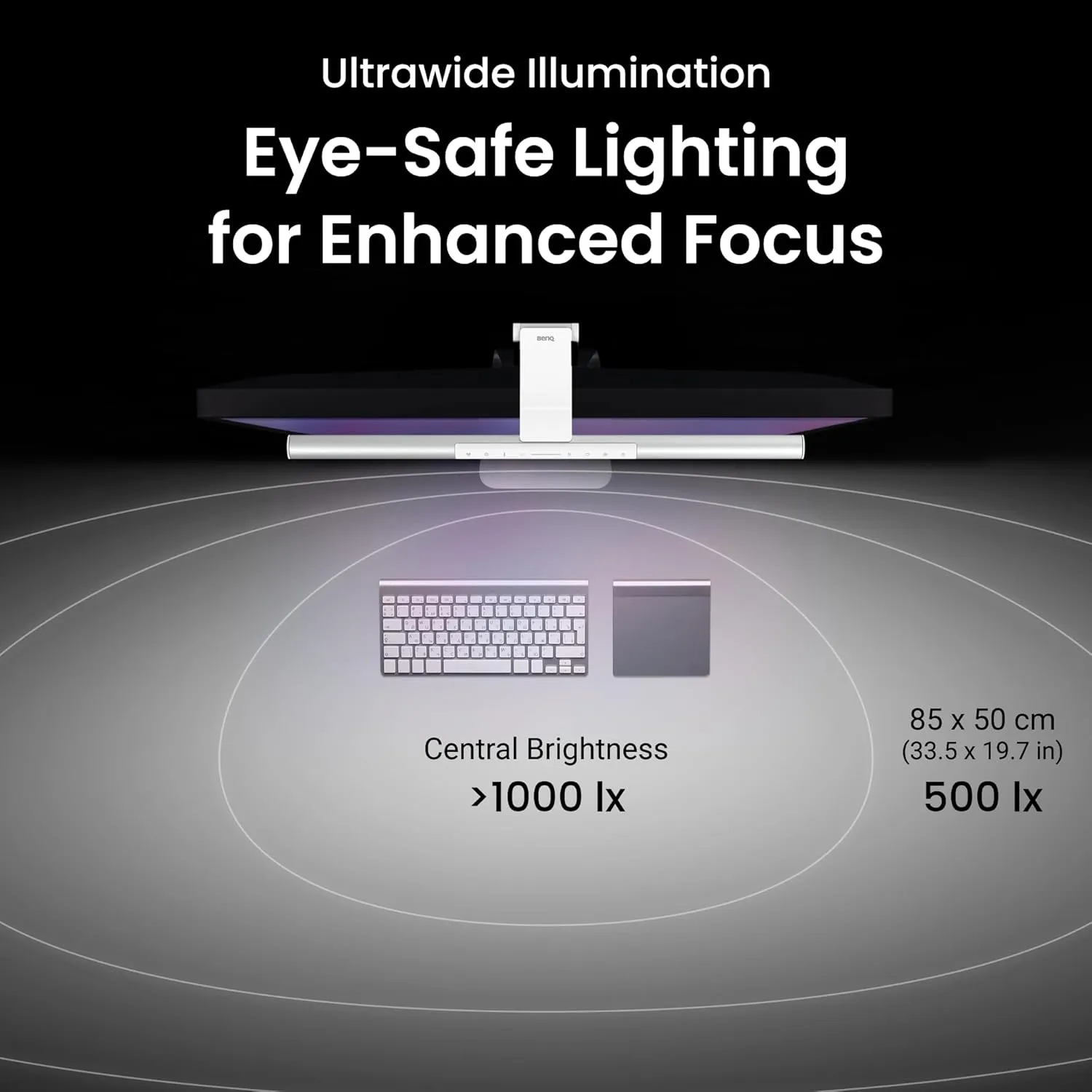 BenQ ScreenBar Pro LED Monitor Light (Black)/Ultrawide Illumination/Motion Sensor/Adjustable Brightness and Color Temperature/Eye-Care Light Bar/No Screen Glare/Space Saving/Curved Monitors/USB-C