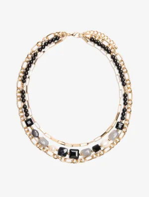 Black and Gold Beaded Necklace