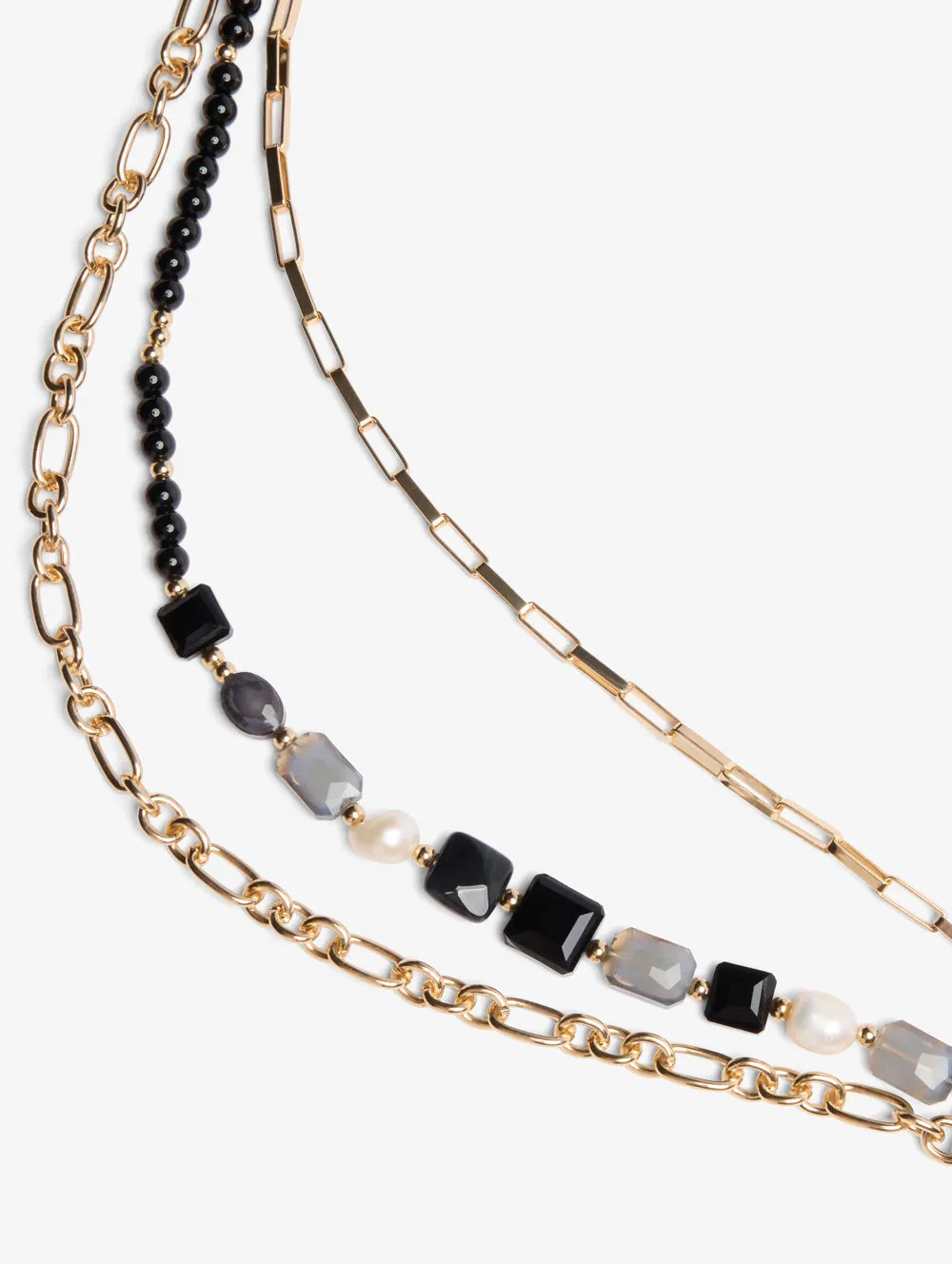 Black and Gold Beaded Necklace