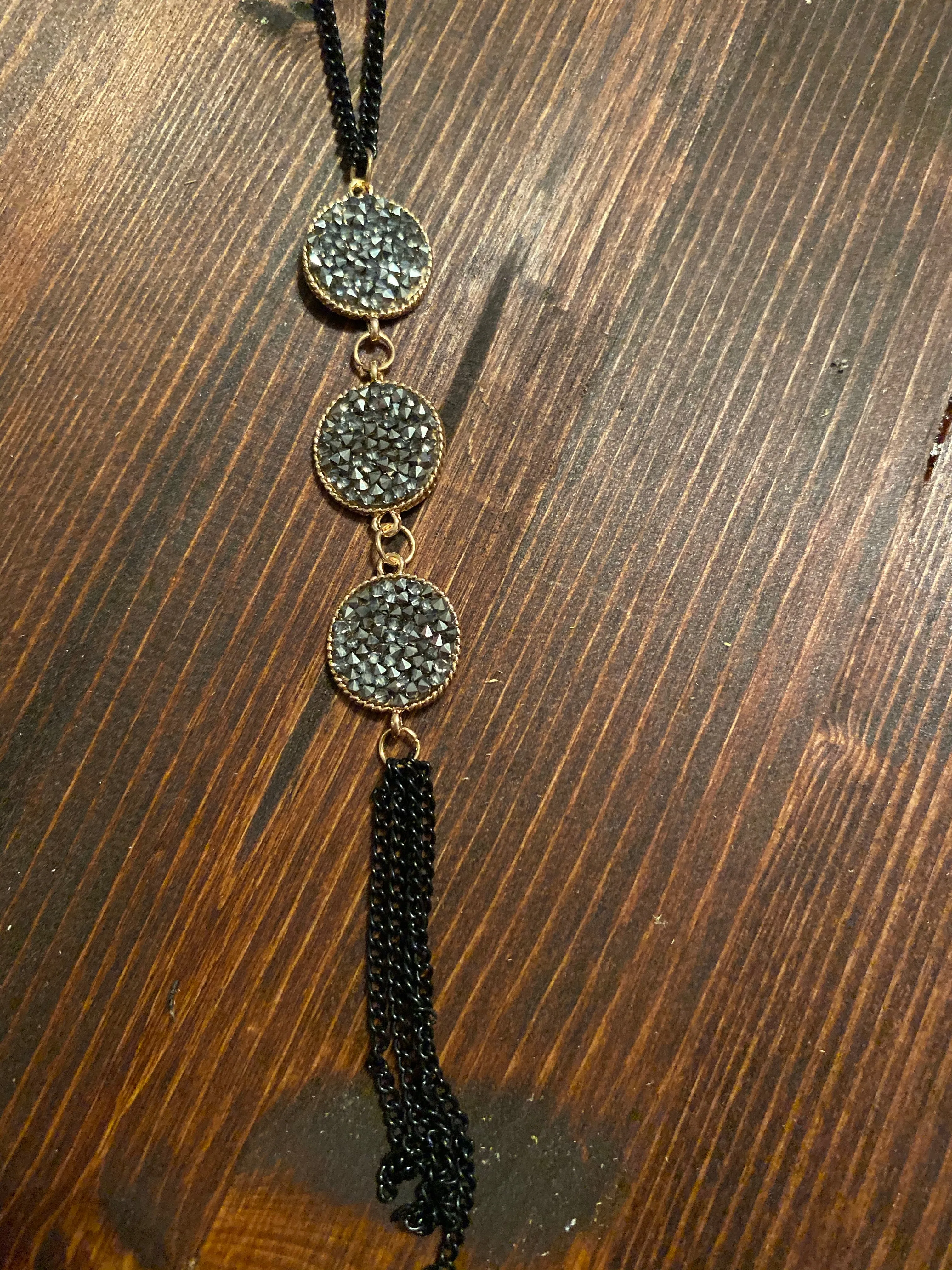 Black Diamond Stud Necklace