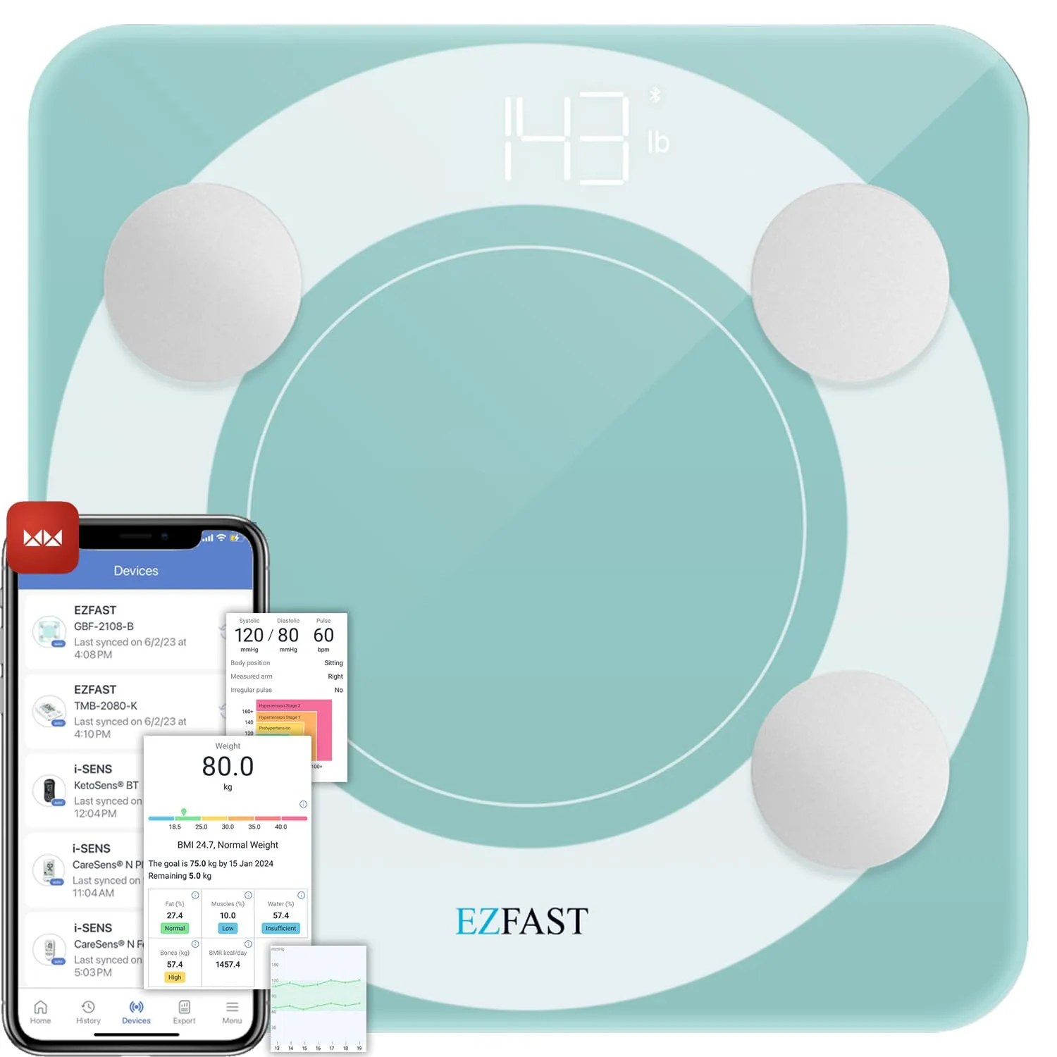 Bluetooth Body Fat Scale Monitor