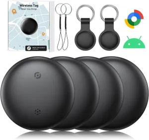 Bluetooth Smart Tags for Android,Air Tags-4 Pack Android,Keys Finder,Item Locator Works with Google's Find My Device App(Android only),Android Tracker Tag for Keys,Luggages,Backpack,Wallet