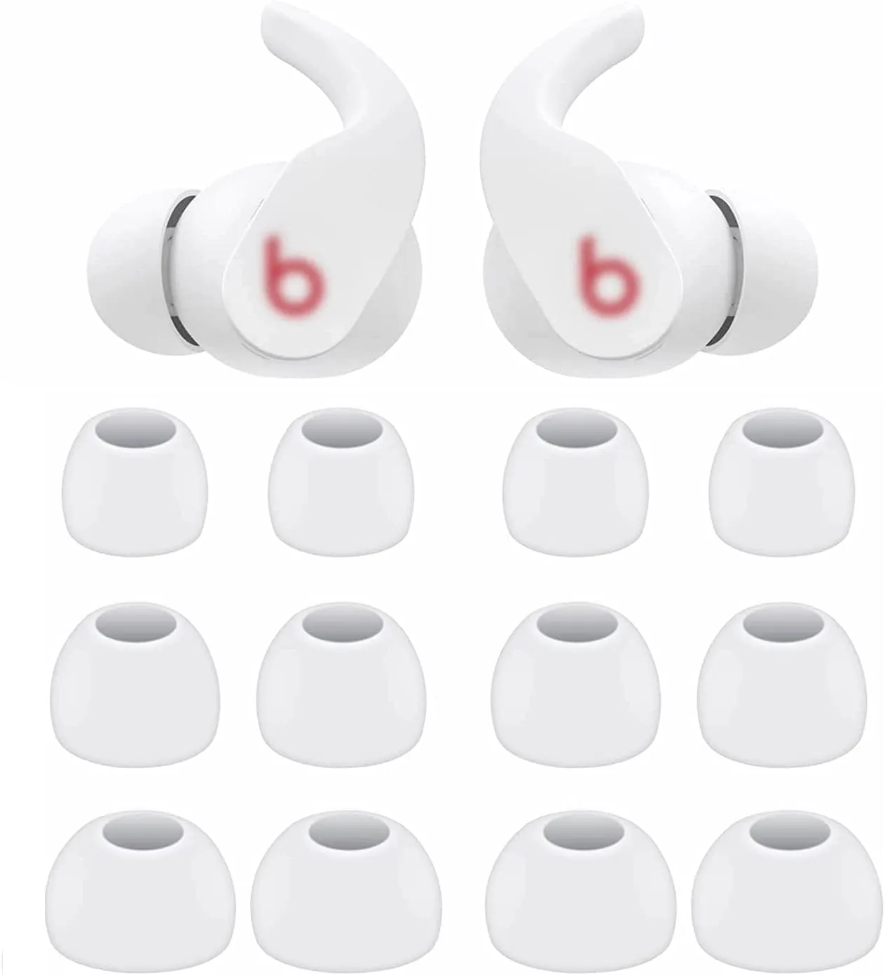 BLUEWALL Ear Tips Compatible with Beats Fit Pro Earbuds, S/M/L Sizes Soft Silicon Earbud Tips Replacement Eartips Compatible with Beats Fit Pro 6 Pairs White