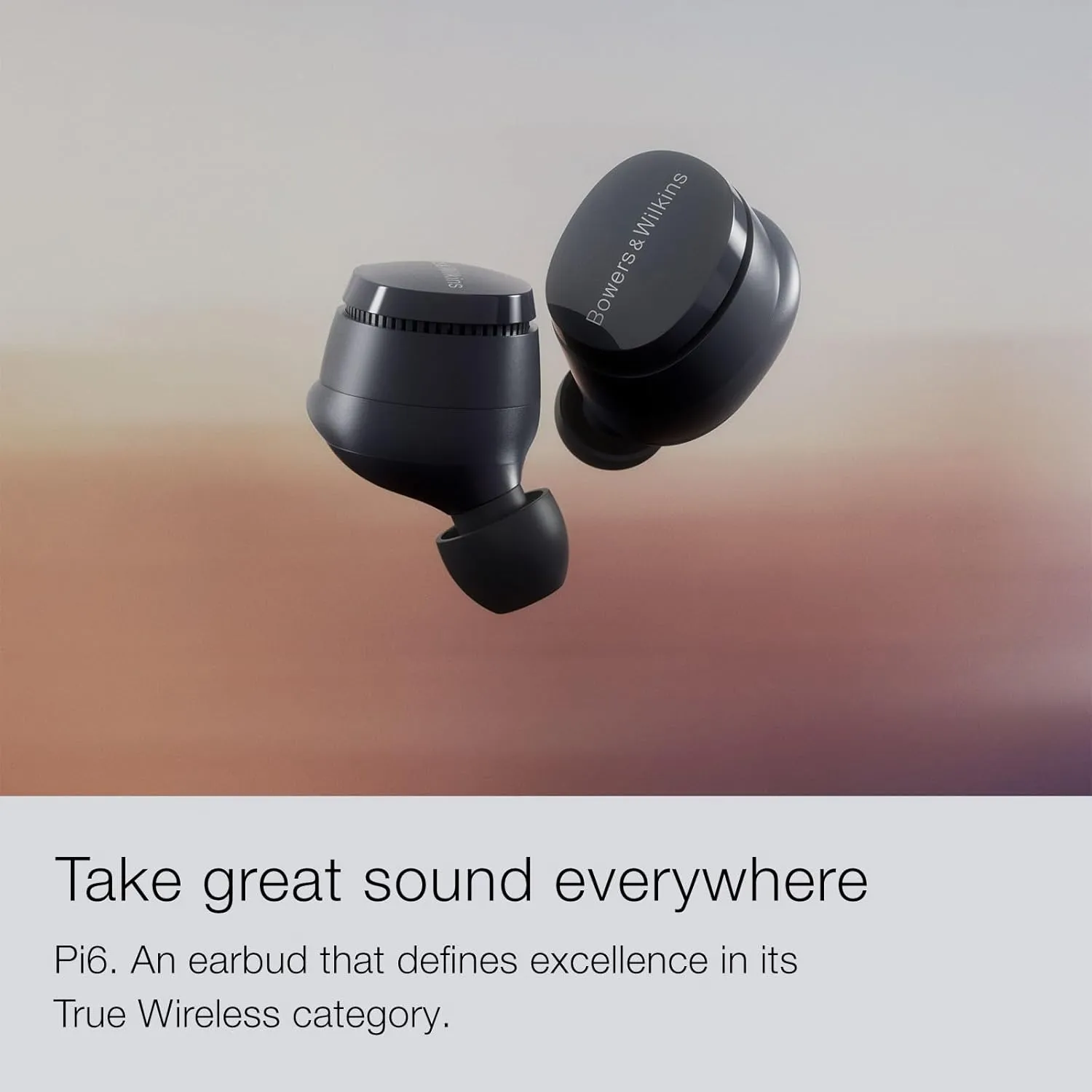 Bowers & Wilkins Pi6 Wireless Earbuds (Cloud Grey), in-Ear Bluetooth Earphones with aptX Adaptive & 12mm Drivers, Bespoke Active Noise Cancelling Earbuds, 3 Built-in Mics, 15-Min Quick Charging
