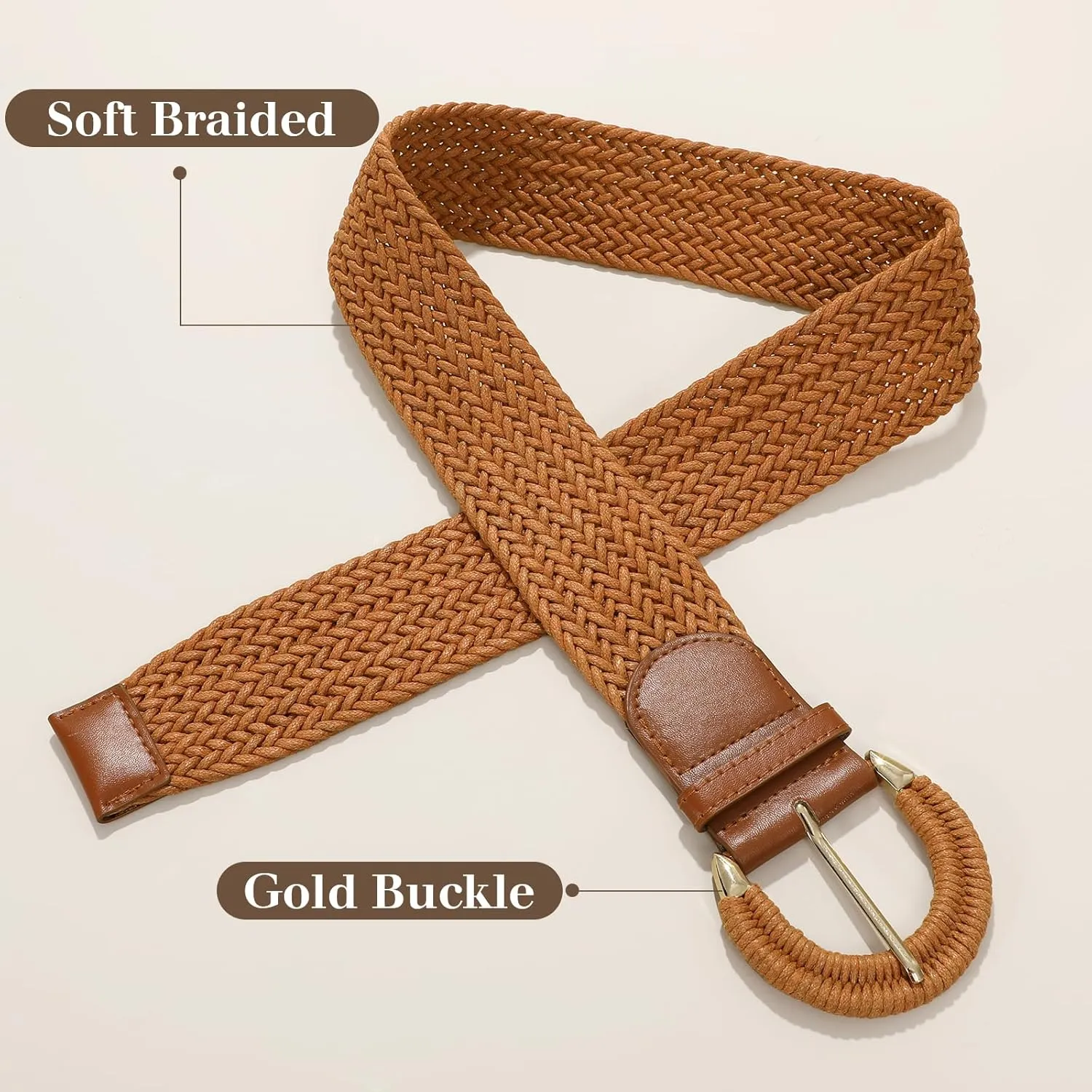 Braided Belt for Women Dress Summer Ladies Woven Wide Boho Belt for Jeans