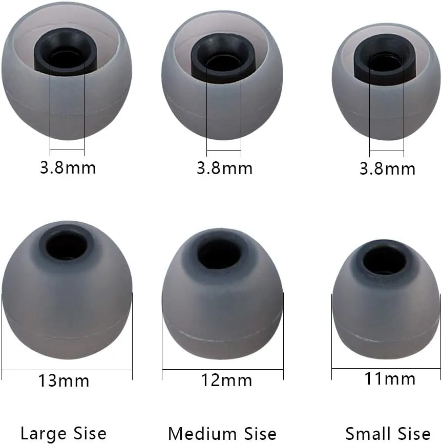 Brandless Silicone Earbud Tips Replacement Earbuds Cap Eartips Tips Eargels 9 Pairs S M L