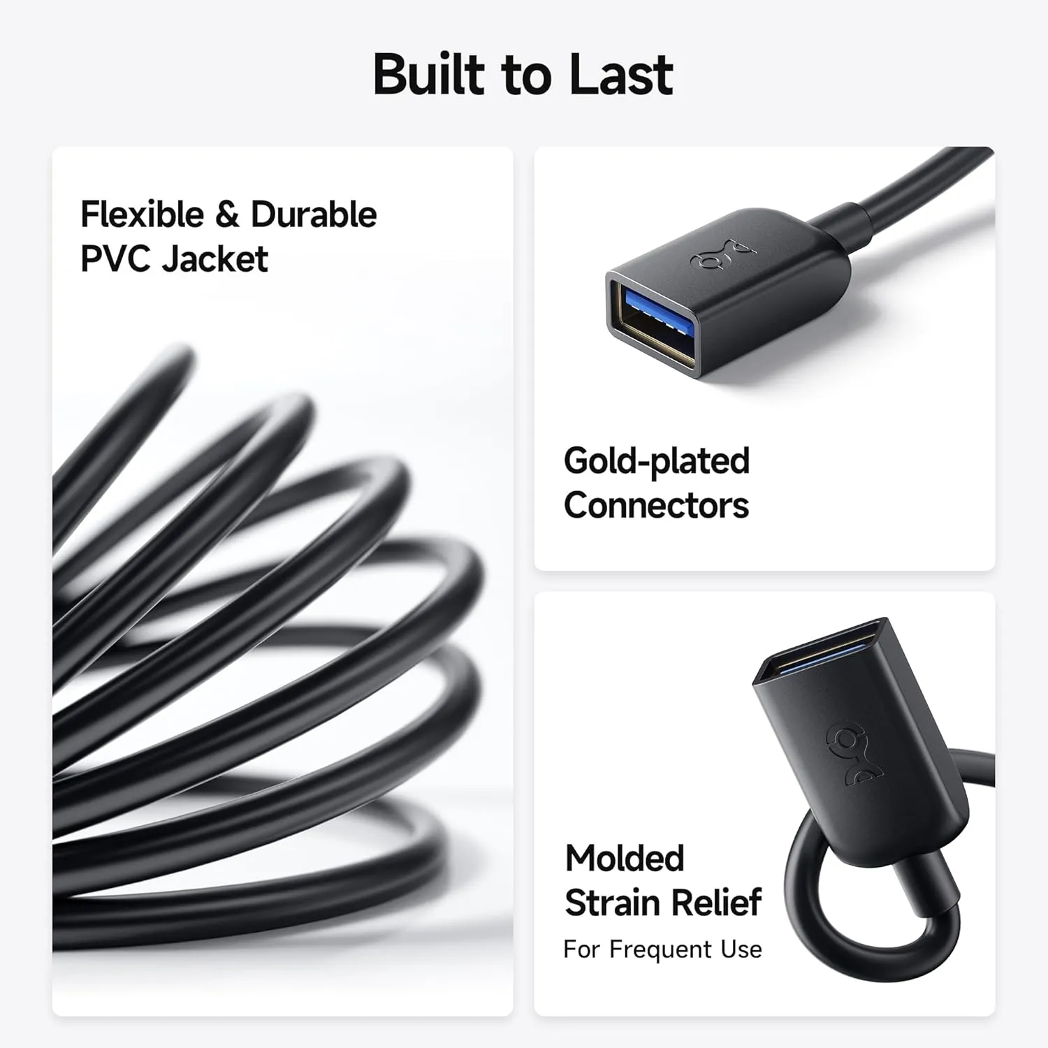 Cable Matters 5Gbps Long USB Extension Cable - 10ft, USB 3.0 Extension Cable, Male to Female USB3.0 Extender, Compatible with Webcam, VR Headset, Printer, Hard Drive, Black