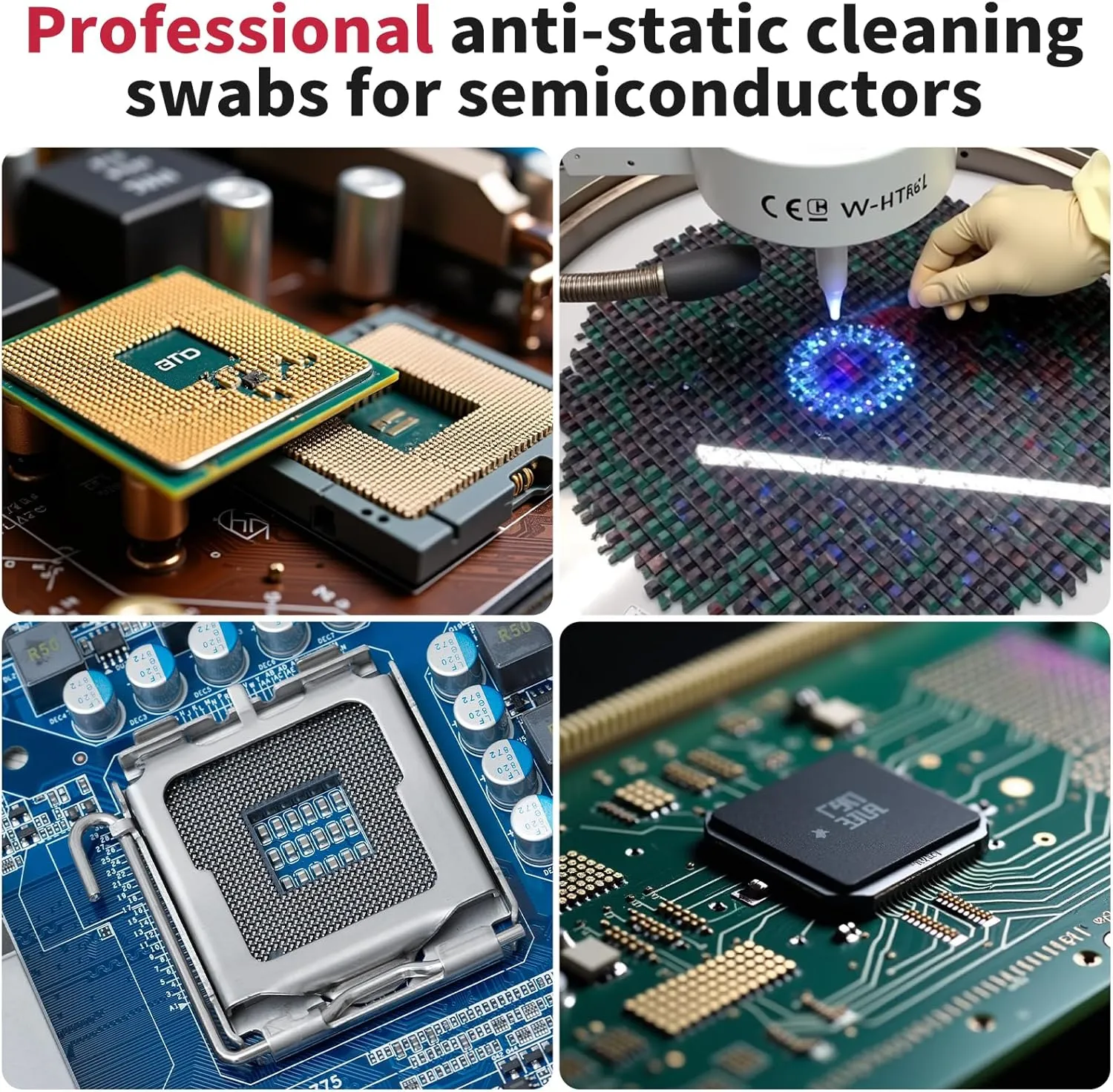 Camera Sensor Cleaning Kit - Anti-Static Swabs for Full Frame DSLR/Mirrorless Cameras (CCD/CMOS), No Residue, No Scratch, Safe for Lenses, PCB, and Electronics. (Transparent-10Packs, High Viscosity)
