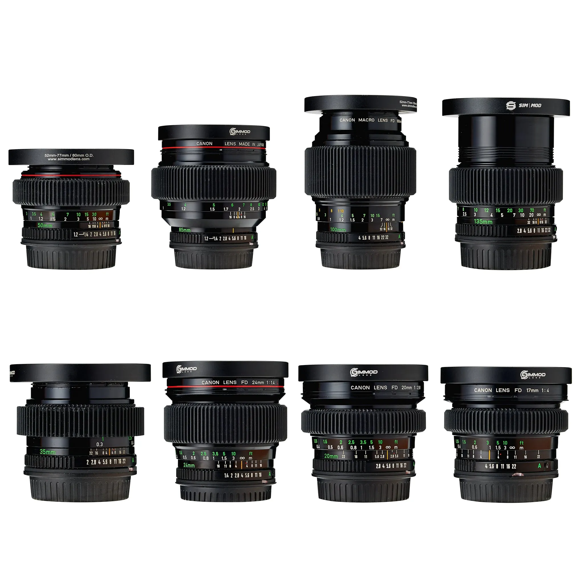 Canon EF FD (8) Prime Lens Set